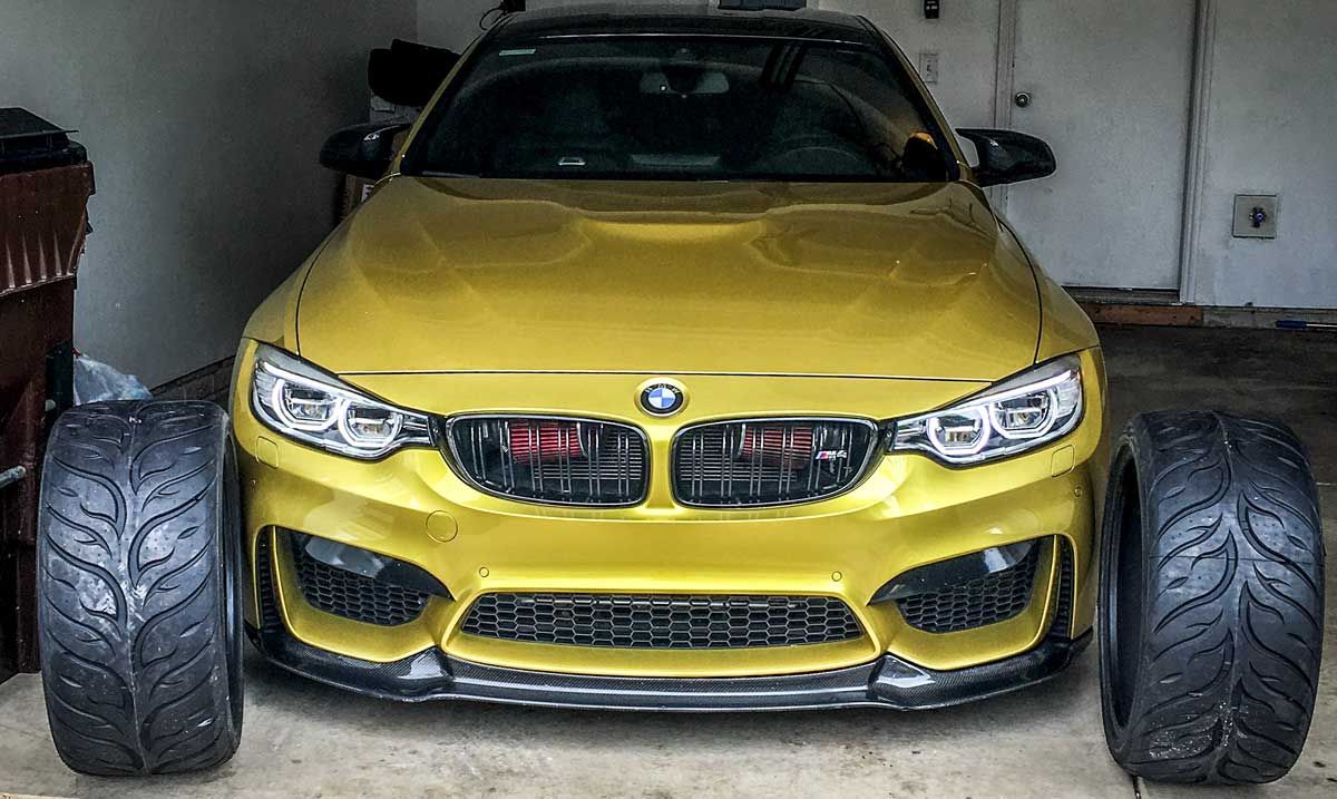 BMW M4 with sticky tires