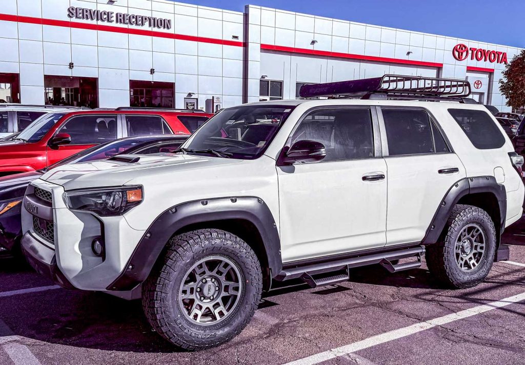 toyota 4runner testing falken wildpeak at4w tires on dry pavement